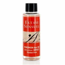 Comprar EXTASE SENSUAL - ACEITE MASAJE EFECTO CALOR CON FEROMONAS FRUTA DE LA PASION 100 ML al mejor precio - Envíos Discretos