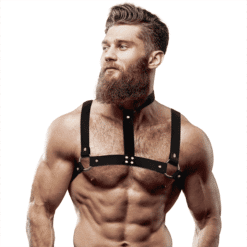 Comprar FETISH SUBMISSIVE ATTITUDE - ARNÉS AJUSTABLE ECOPIEL PECHO CON COLLAR HOMBRE al mejor precio - Envíos Discretos