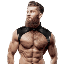 Comprar FETISH SUBMISSIVE ATTITUDE - ARNÉS BRIGADE AJUSTABLE ECOPIEL CUELLO HOMBRE al mejor precio - Envíos Discretos