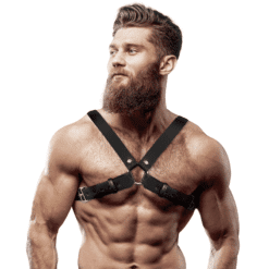 Comprar FETISH SUBMISSIVE ATTITUDE - ARNÉS BULLDOG AJUSTABLE ECOPIEL PECHO CRUZADO HOMBRE al mejor precio - Envíos Discretos