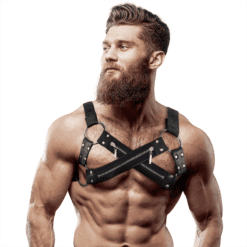 Comprar FETISH SUBMISSIVE ATTITUDE - ARNÉS BULLDOG AJUSTABLE NEOPRENO PECHO CRUZADO CON CREMALLERAS HOMBRE al mejor precio - Envíos Discretos
