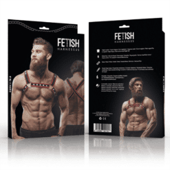 Comprar FETISH SUBMISSIVE ATTITUDE - ARNÉS BULLDOG ECOPIEL PECHO HOMBRE NEGRO/ROJO al mejor precio - Envíos Discretos