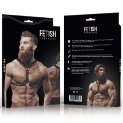 Comprar FETISH SUBMISSIVE ATTITUDE - ARNÉS ECOPIEL PECHO CON DOBLE SUJECIÓN Y TACHUELAS HOMBRE al mejor precio - Envíos Discretos