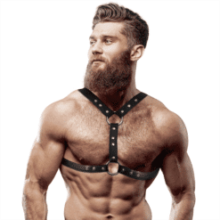 Comprar FETISH SUBMISSIVE ATTITUDE - ARNÉS ECOPIEL PECHO CON DOBLE SUJECIÓN Y TACHUELAS HOMBRE al mejor precio - Envíos Discretos