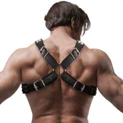 Comprar FETISH SUBMISSIVE ATTITUDE - ARNÉS ECOPIEL PECHO CRUZADO CON REMACHES HOMBRE al mejor precio - Envíos Discretos