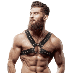 Comprar FETISH SUBMISSIVE ATTITUDE - ARNÉS ECOPIEL PECHO CRUZADO CON TACHUELAS HOMBRE al mejor precio - Envíos Discretos