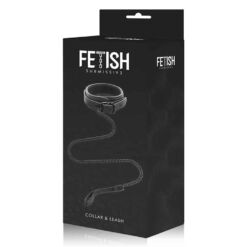 Comprar FETISH SUBMISSIVE - COLLAR CON CADENA CON FORRO DE NEOPRENO al mejor precio - Envíos Discretos