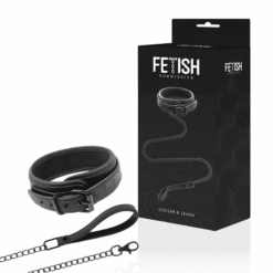 Comprar FETISH SUBMISSIVE - COLLAR CON CADENA CON FORRO DE NEOPRENO al mejor precio - Envíos Discretos