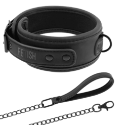Comprar FETISH SUBMISSIVE - COLLAR CON CADENA CON FORRO DE NEOPRENO al mejor precio - Envíos Discretos