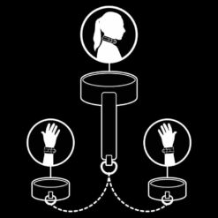 Comprar FETISH SUBMISSIVE - COLLAR Y ESPOSAS CUERO VEGANO CON FORRO DE NEOPRENO al mejor precio - Envíos Discretos