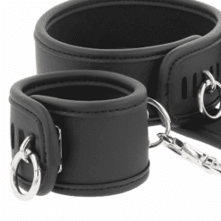 Comprar FETISH SUBMISSIVE - COLLAR Y ESPOSAS CUERO VEGANO CON FORRO DE NEOPRENO al mejor precio - Envíos Discretos