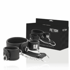 Comprar FETISH SUBMISSIVE - COLLAR Y ESPOSAS CUERO VEGANO CON FORRO DE NEOPRENO al mejor precio - Envíos Discretos