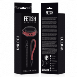 Comprar FETISH SUBMISSIVE DARK ROOM - COLLAR CON CADENA CON FORRO DE NEOPRENO al mejor precio - Envíos Discretos