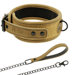 Comprar FETISH SUBMISSIVE ORIGEN - COLLAR CON CADENA CON FORRO DE NEOPRENO al mejor precio - Envíos Discretos