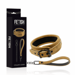 Comprar FETISH SUBMISSIVE ORIGEN - COLLAR CON CADENA CON FORRO DE NEOPRENO al mejor precio - Envíos Discretos
