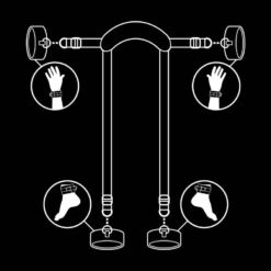 Comprar FETISH SUBMISSIVE - POSICIÓN MASTER CON 4 ESPOSAS CON FORRO DE NEOPRENO al mejor precio - Envíos Discretos