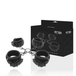 Comprar FETISH SUBMISSIVE - SET ESPOSAS MANOS Y TOBILLOS CON FORRO DE NEOPRENO al mejor precio - Envíos Discretos