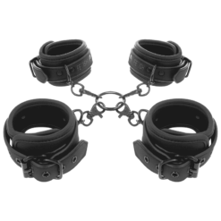 Comprar FETISH SUBMISSIVE - SET ESPOSAS MANOS Y TOBILLOS CON FORRO DE NEOPRENO al mejor precio - Envíos Discretos