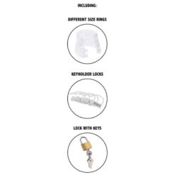 Comprar HIDDEN DESIRE - EXTREME JAULA DE CASTIDAD ACRÍLICA AJUSTABLE TRANSPARENTE al mejor precio - Envíos Discretos