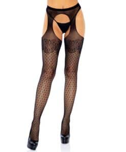 LEG AVENUE - MEDIAS CUERPO DE RED Y PUNTITOS TALLA ÚNICA
