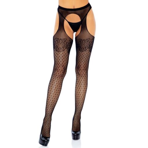 LEG AVENUE - MEDIAS CUERPO DE RED Y PUNTITOS TALLA ÚNICA