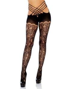 LEG AVENUE - WRAP AROUND CROTHLESS TIGHTS ONE SIZE