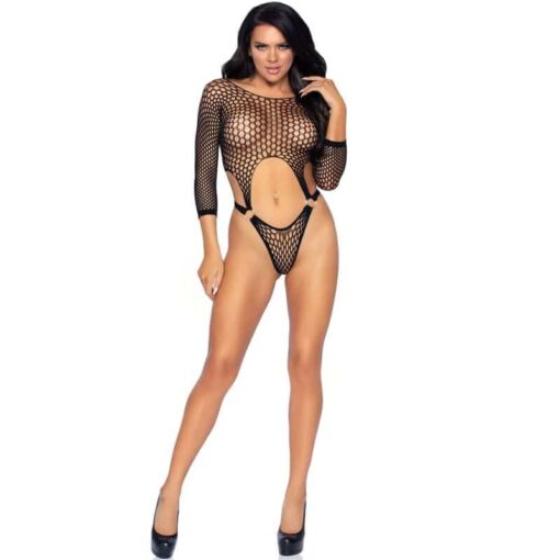 LEG AVENUE - BODY TANGA DE MANGA LARGA TALLA ÚNICA NEGRO - Imagen 3
