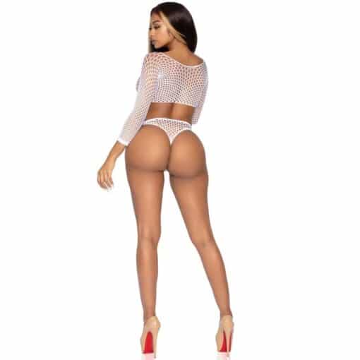 LEG AVENUE - BODY TANGA DE MANGA LARGA TALLA ÚNICA BLANCO - Imagen 2