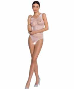 PASSION - WOMAN BS086 BODYSTOCKING BLANCO TALLA ÚNICA