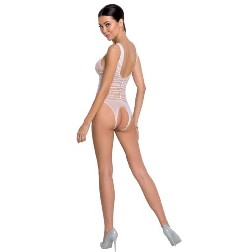 PASSION - WOMAN BS086 BODYSTOCKING BLANCO TALLA ÚNICA - Imagen 2