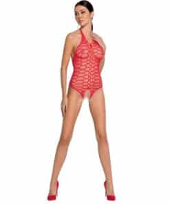 PASSION - WOMAN BS087 BODYSTOCKING ROJO TALLA ÚNICA