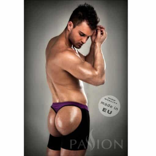 PASSION - BOXER 009 LILA/ NEGRO EROTIC LINGERIE S/M - Imagen 2