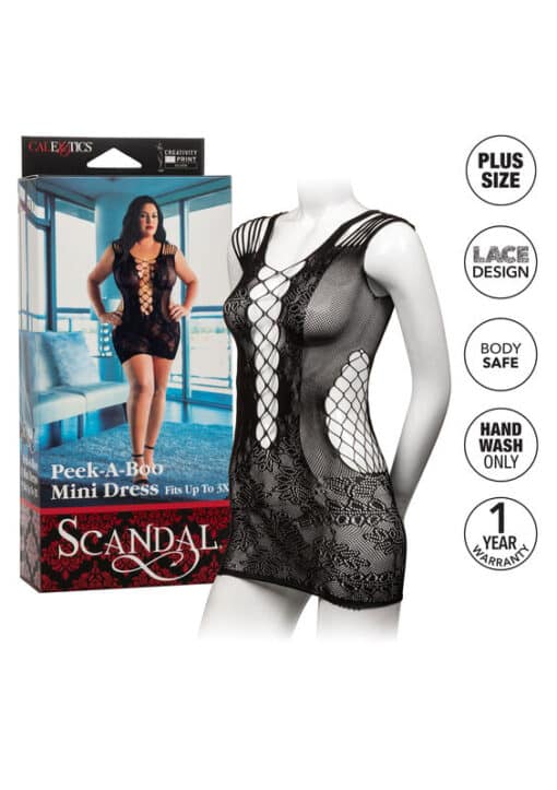 CALEXOTICS - PEEK-A-BOO MINI VESTIDO PLUS SIZE - Imagen 3