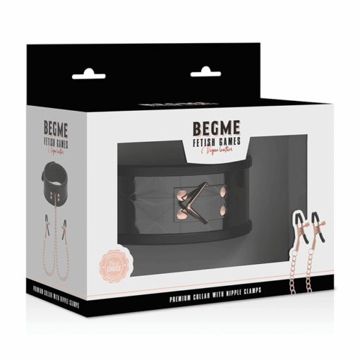 BEGME - BLACK EDITION COLLAR CON CADENAS Y PINZAS PEZONES CON FORRO DE NEOPRENO - Imagen 7