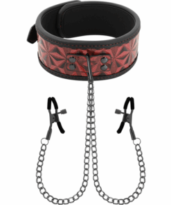 BEGME - RED EDITION COLLAR CON CADENAS Y PINZAS PEZONES CON FORRO DE NEOPRENO