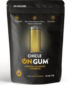 WUG GUM - ON CHICLE CAFEÍNA, GINSENG Y GUARANÁ 10 UNIDADES