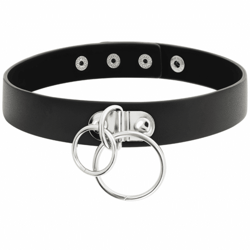 COQUETTE CHIC DESIRE - CHOKER CUERO VEGANO DOBLE ANILLA - Imagen 3