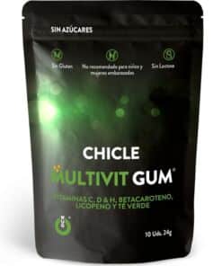 WUG GUM - MULTIVIT CHICLE VITAMINA C, H, D, BETACAROTENO, LICOPENO Y TÉ VERDE 10 UNIDADES
