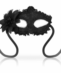 OHMAMA - MASKS ANTIZAZ ESTILO VENECIANO FLOR LATERAL -  NEGRA