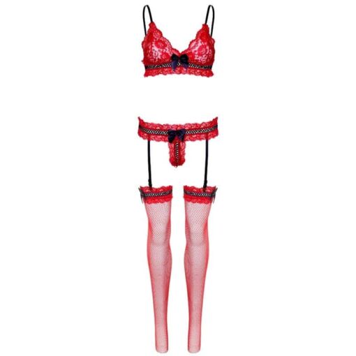 LEG AVENUE - SET TRES PIEZAS DE ENCAJES TALLA ÚNICA - ROJO - Imagen 6