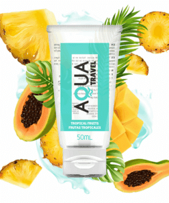AQUA TRAVEL - LUBRICANTE BASE AGUA SABOR FRUTAS TROPICALES - 50 ML