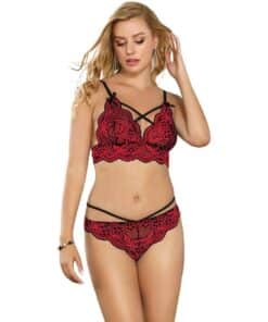 SUBBLIME - SET DOS PIEZAS TOP Y PANTIES ENCAJE S/M
