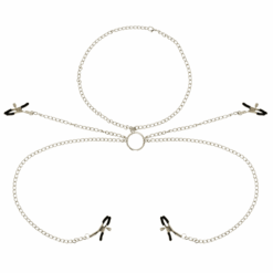 OHMAMA FETISH - 4 PINZAS PEZONES CON COLLAR DE CADENAS