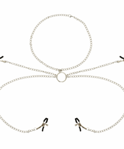 OHMAMA FETISH - 4 PINZAS PEZONES CON COLLAR DE CADENAS