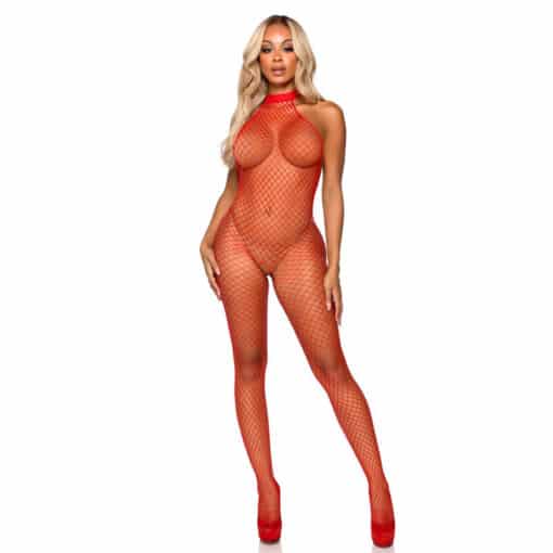 LEG AVENUE - LE FRIVOLE BODYSTOCKING - CUELLO RACER TALLA ÚNICA ROJO - Imagen 4