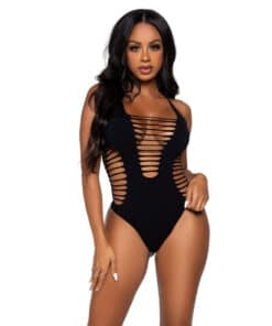 LEG AVENUE - BODY TANGA RACERBACK NEGRO