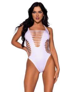 LEG AVENUE - BODY TANGA RACERBACK BLANCO