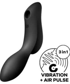 SATISFYER - CURVY TRINITY 2 ESTIMULADOR Y VIBRADOR NEGRO