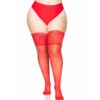 LEG AVENUE - MEDIAS ROJAS AUTOADHESIVAS CON ENCAJE ANCHO PLUS SIZE - piKanteo | Despierta tu lado más piKante