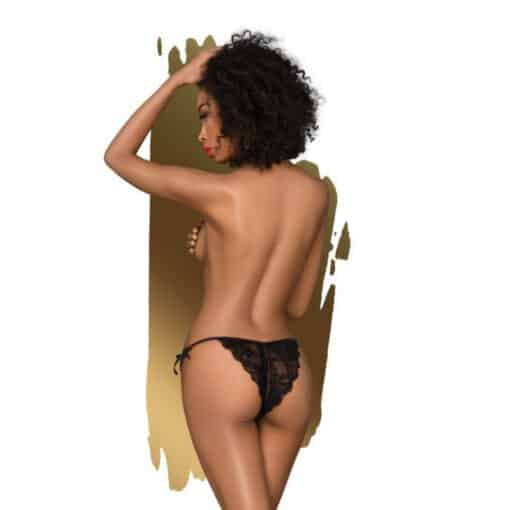PENTHOUSE - TOO HOT TO BE REAL TANGA NEGRO L/XL - Imagen 2